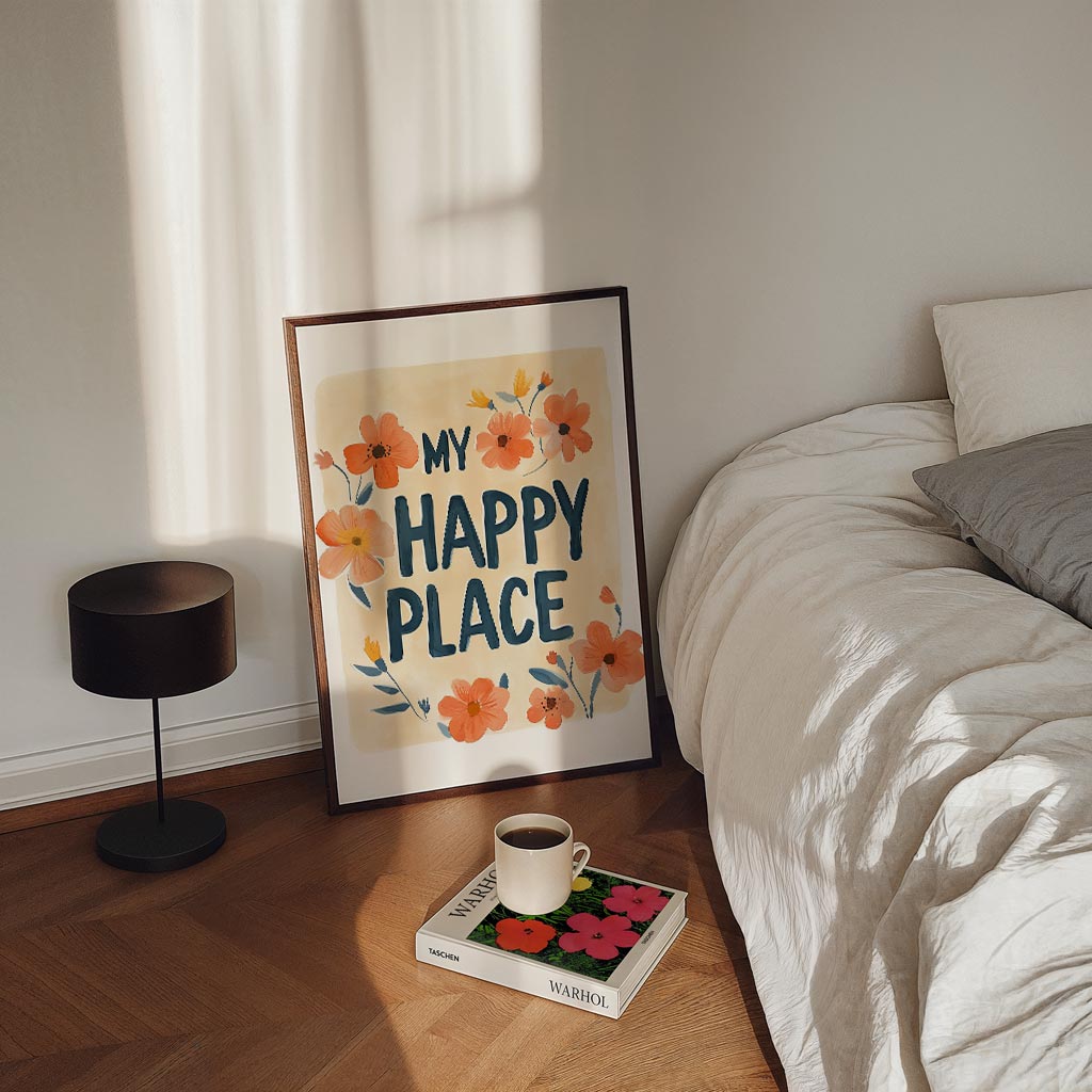 My Happy Place Bloemenposter-WallArtistic