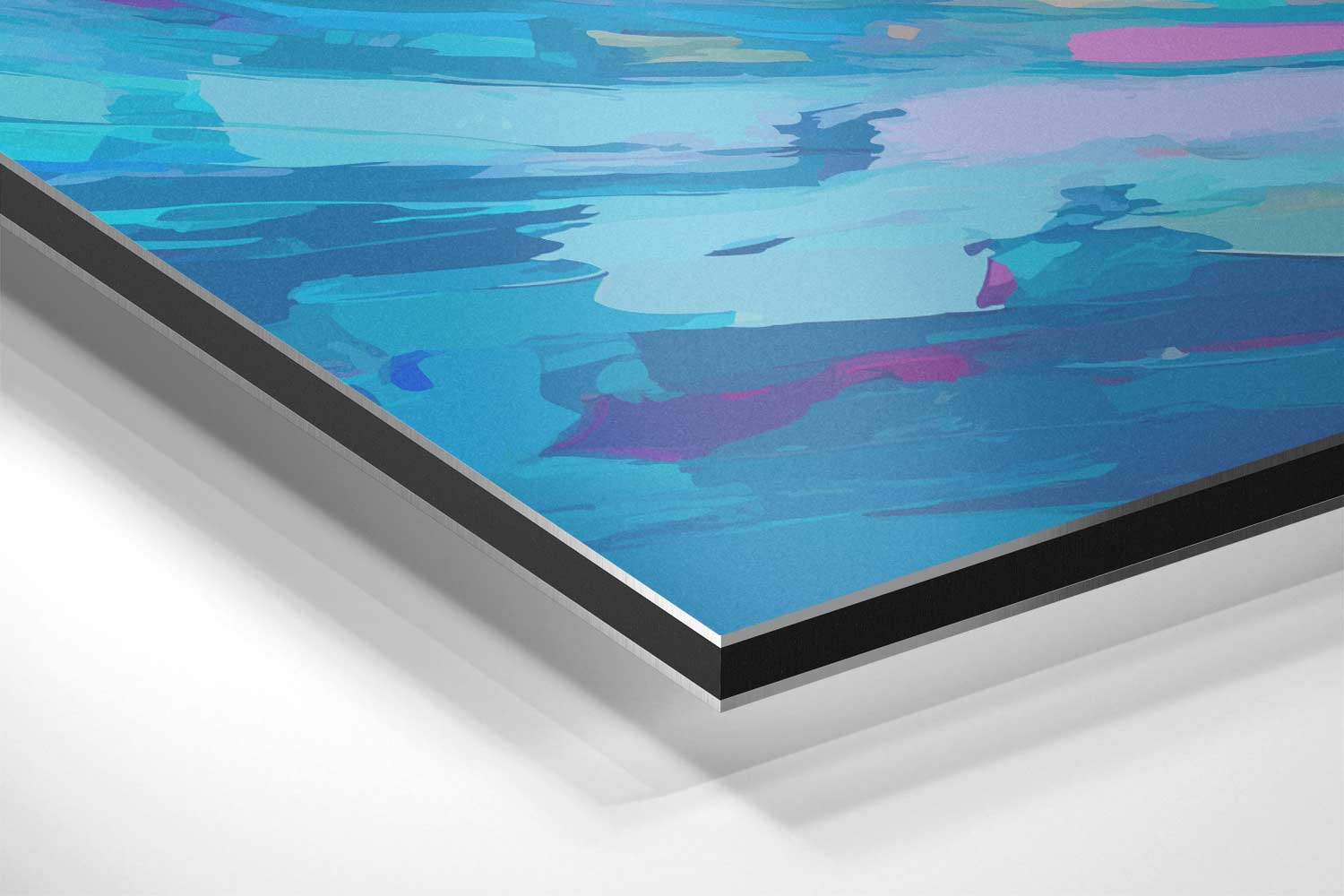 Surfen op Kleurrijke Golven Kunstwerk-canvas-dibond-plexiglas-wanddecoratie-WallArtistic