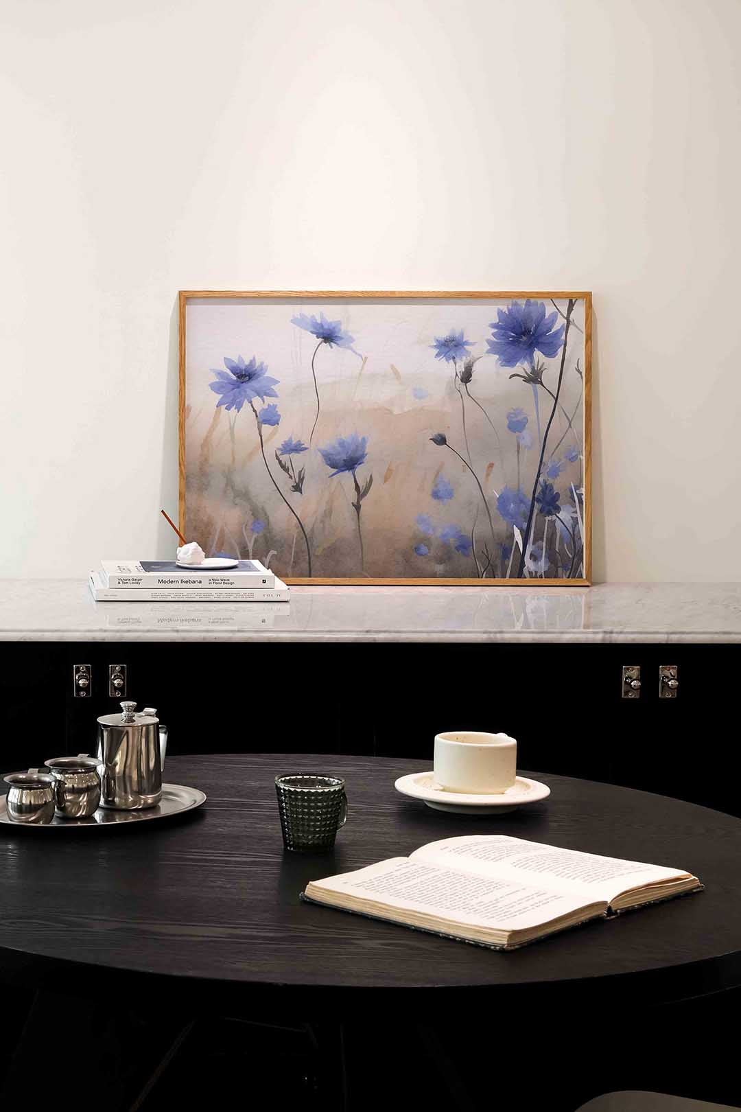 Blauwe bloemen Poster