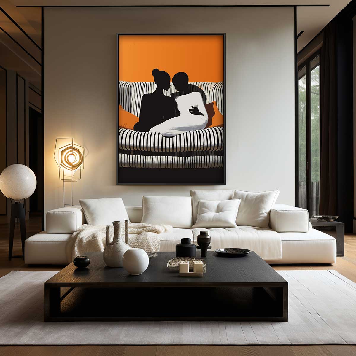 Intieme Band op de Bank Kunstwerk-canvas-dibond-plexiglas-wanddecoratie-WallArtistic