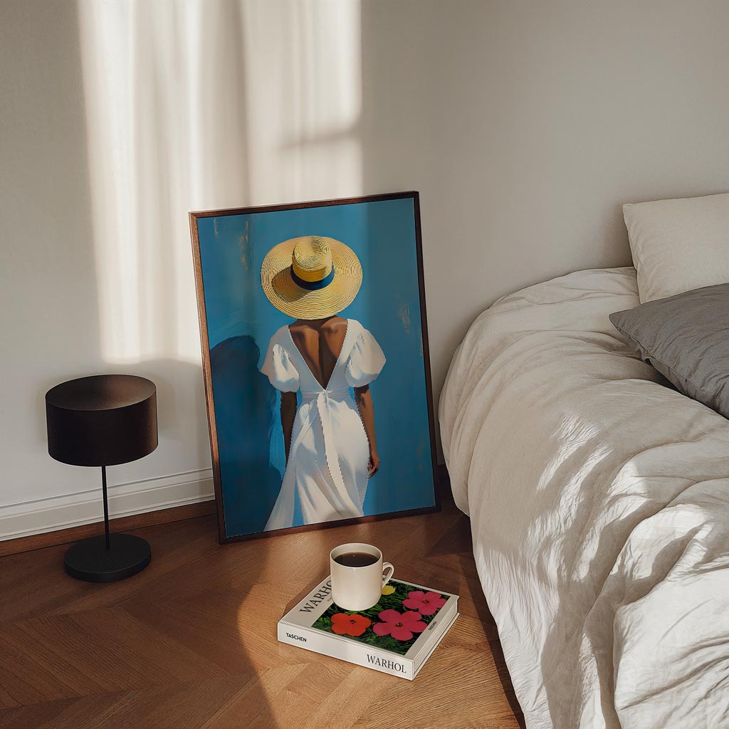 Zomerse Elegantie in Blauw Poster