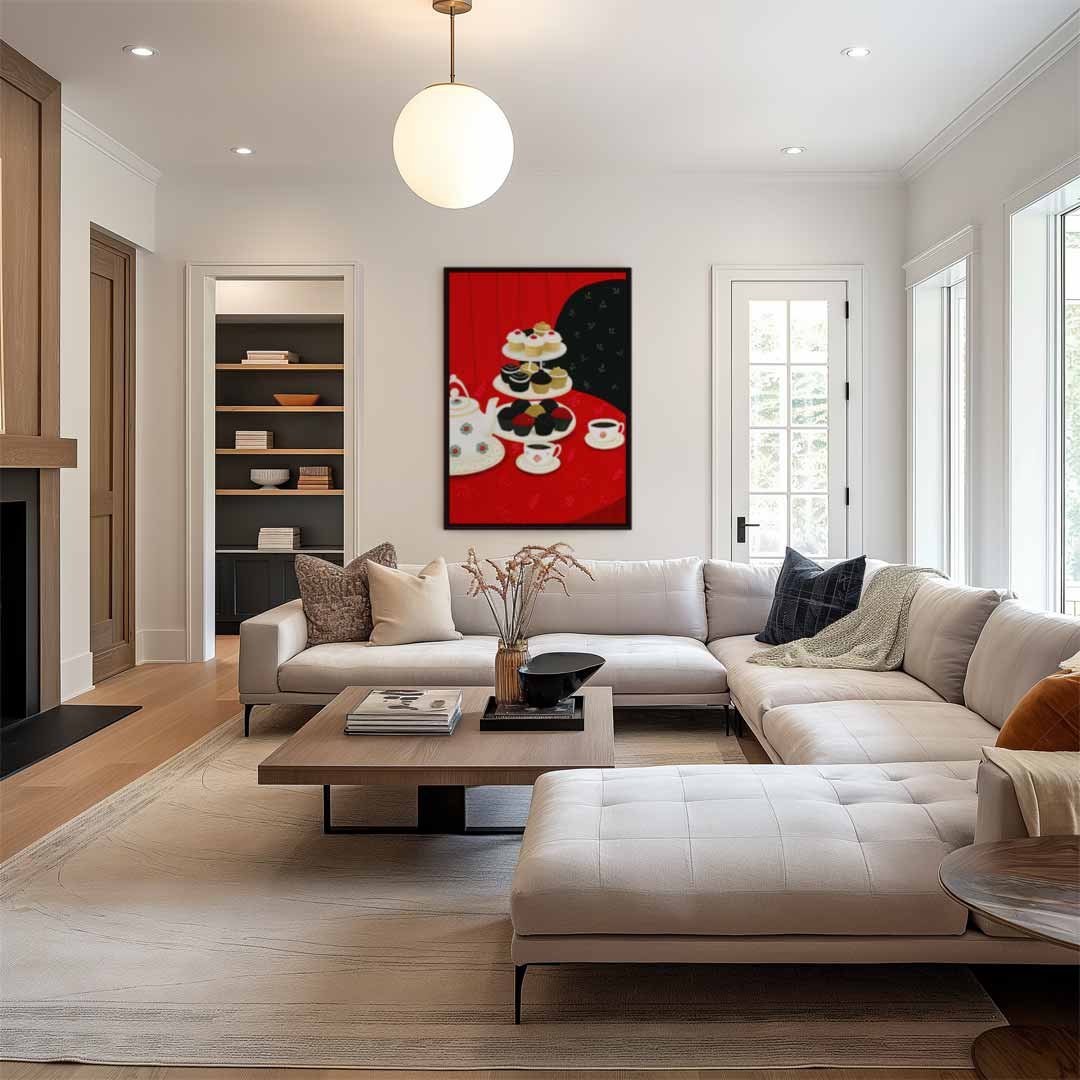 Thee Tijd Tafereel Kunstwerk-canvas-dibond-plexiglas-wanddecoratie-WallArtistic