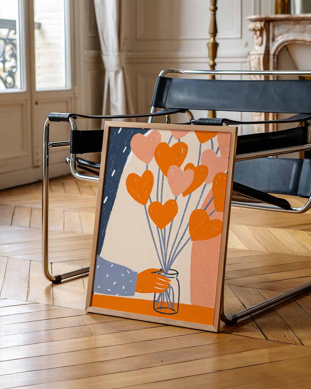 Liefdevolle Hartenbloemen Poster