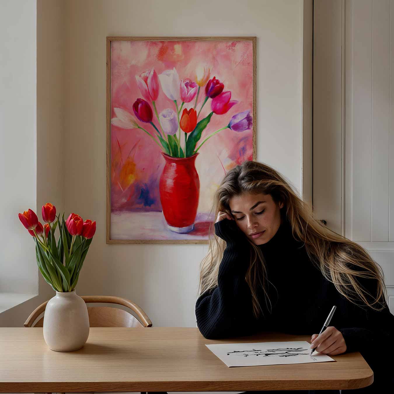 Vrolijke Tulpen Poster