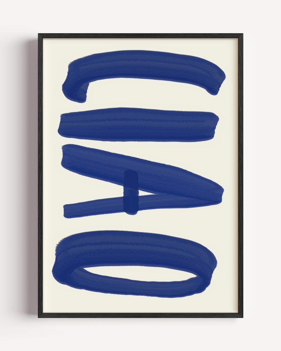 Abstracte Blauwe Streken Kunstposter-WallArtistic