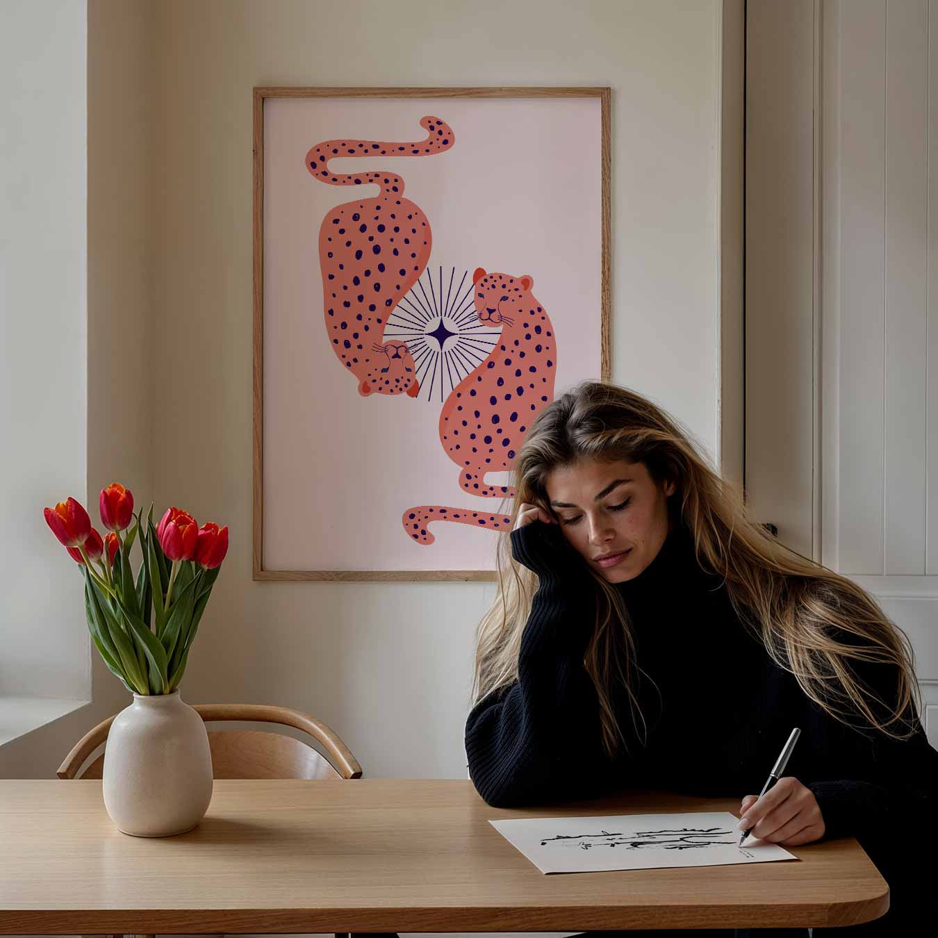 Stijlvolle Luipaard Dubbelganger Poster-WallArtistic