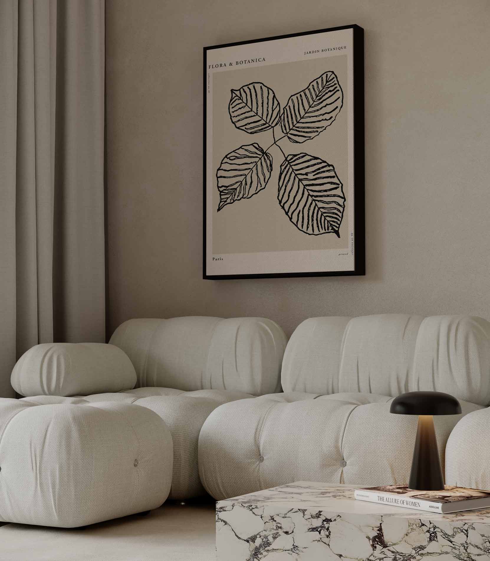 Botanische Bladkunstprint Kunstwerk-canvas-dibond-plexiglas-wanddecoratie-WallArtistic