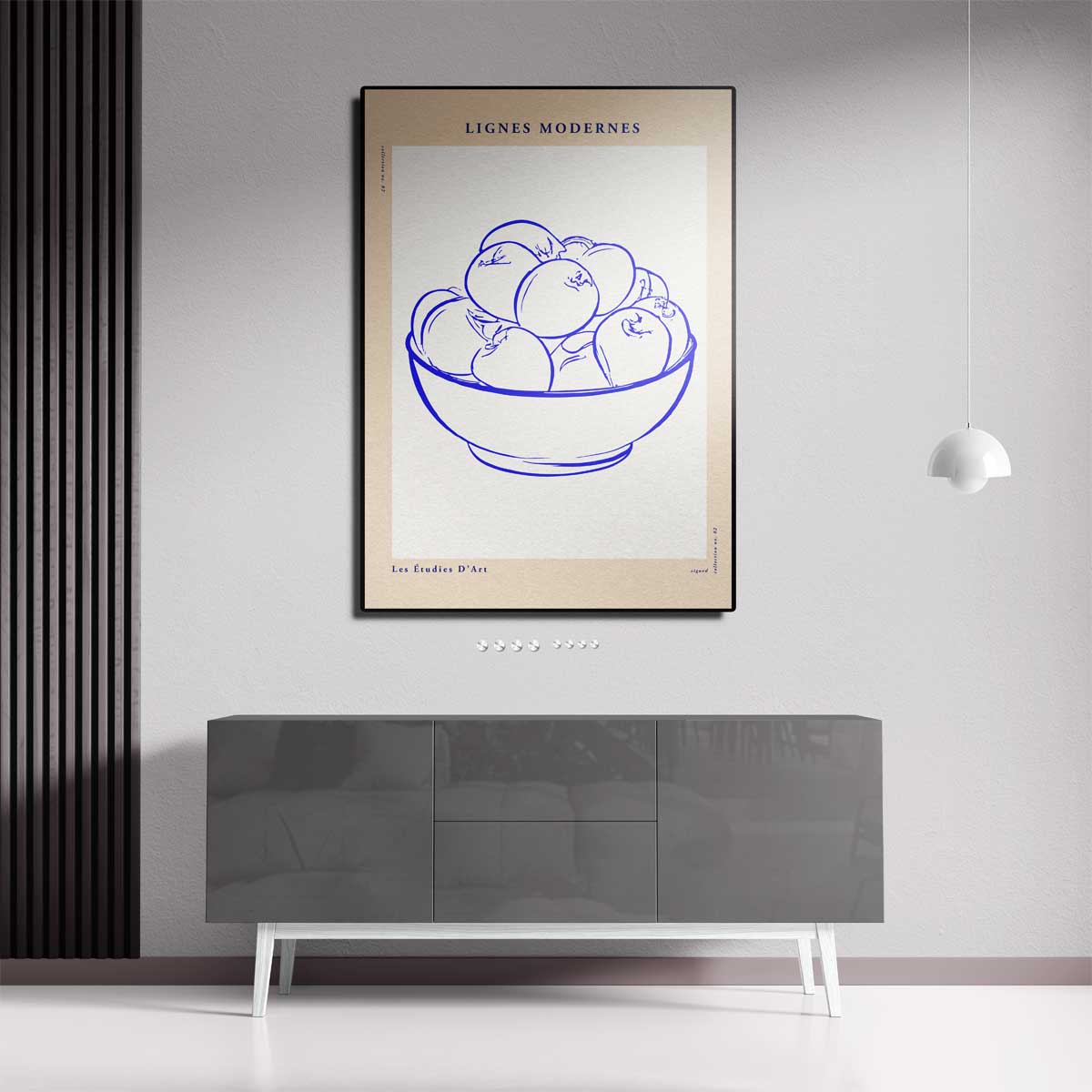 Moderne Lijnen Fruit Schaal Kunstwerk-canvas-dibond-plexiglas-wanddecoratie-WallArtistic