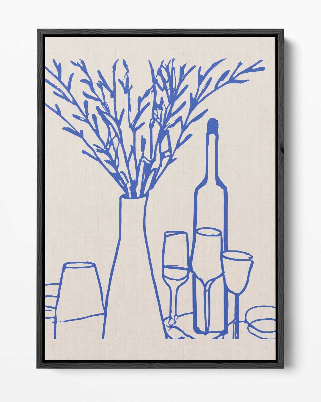 Hedendaagse Blauwe Tafel Kunstwerk-canvas-dibond-plexiglas-wanddecoratie-WallArtistic