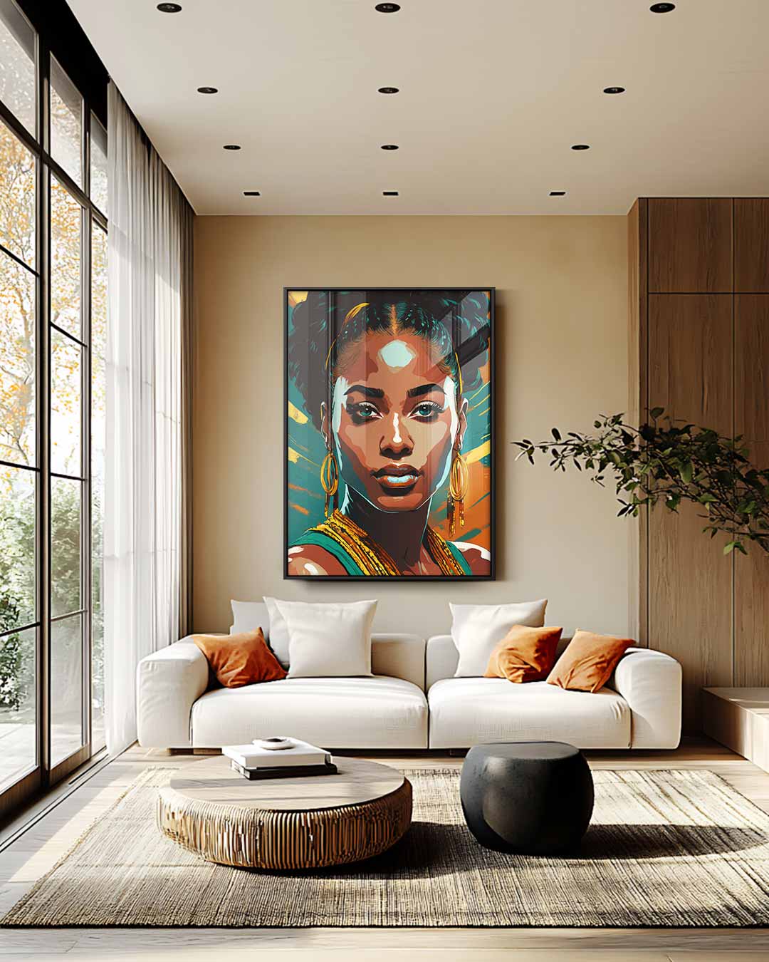 Stralende Portretkunst Kunstwerk-canvas-dibond-plexiglas-wanddecoratie-WallArtistic