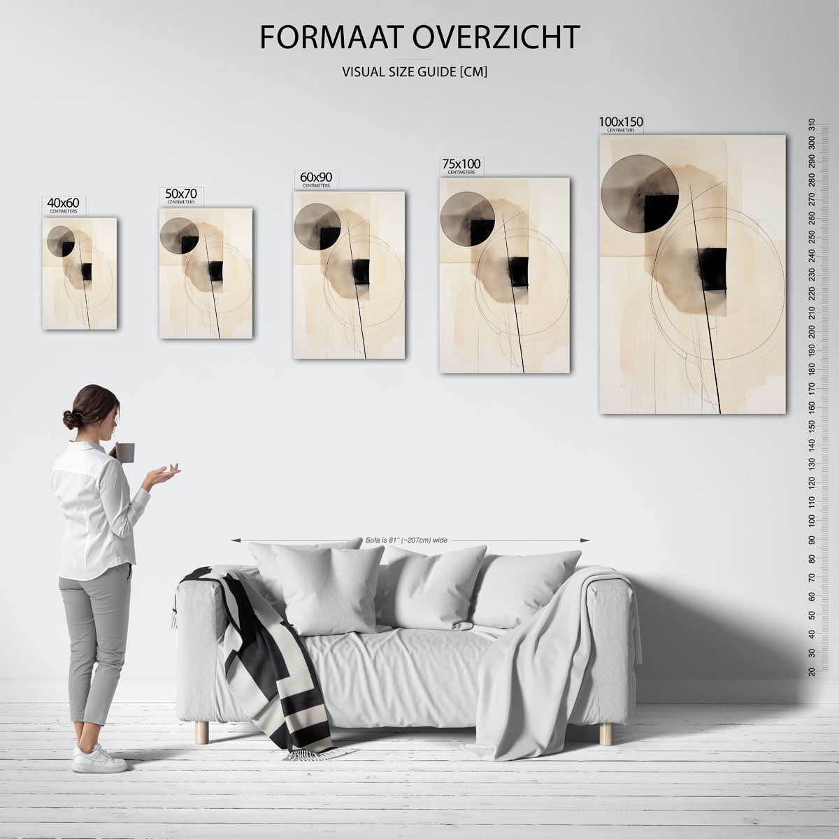 Geometrische vormen compositie Kunstwerk