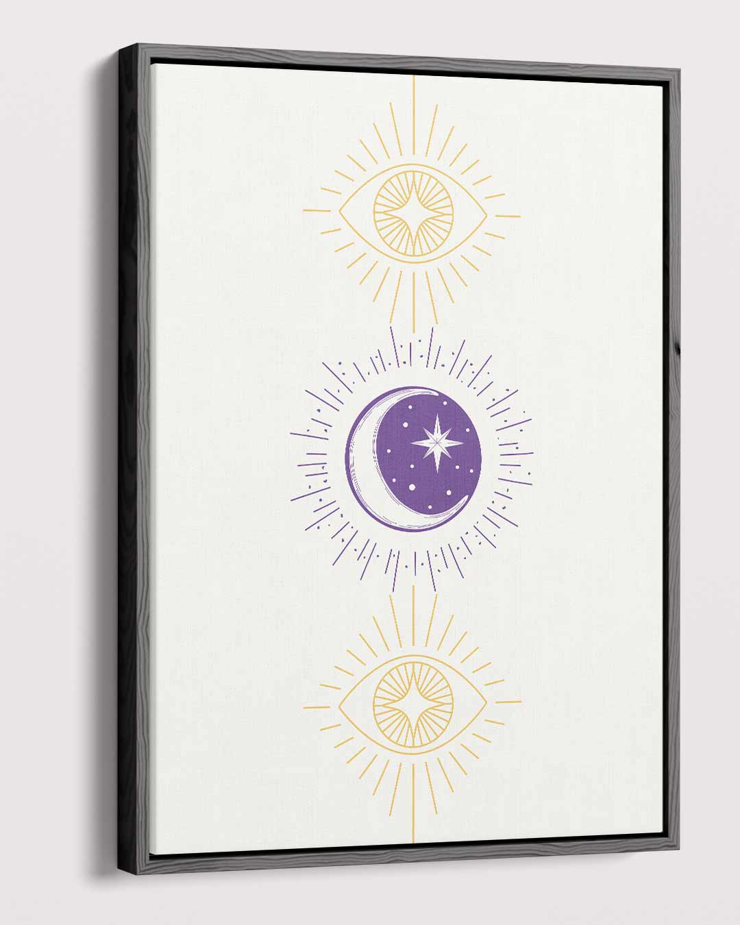 Mystieke Maan en Oog Illustratie Kunstwerk-canvas-dibond-plexiglas-wanddecoratie-WallArtistic