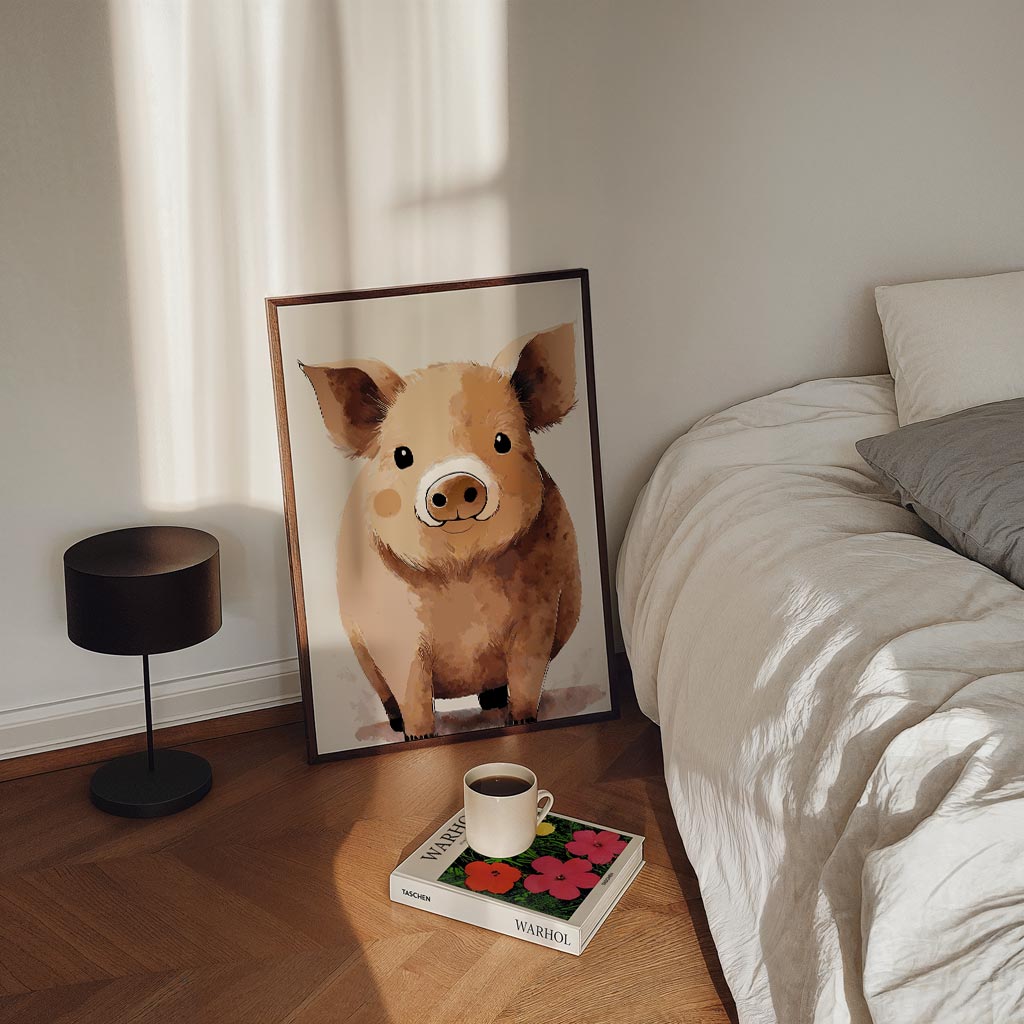 Schattige Varkensvriend Poster