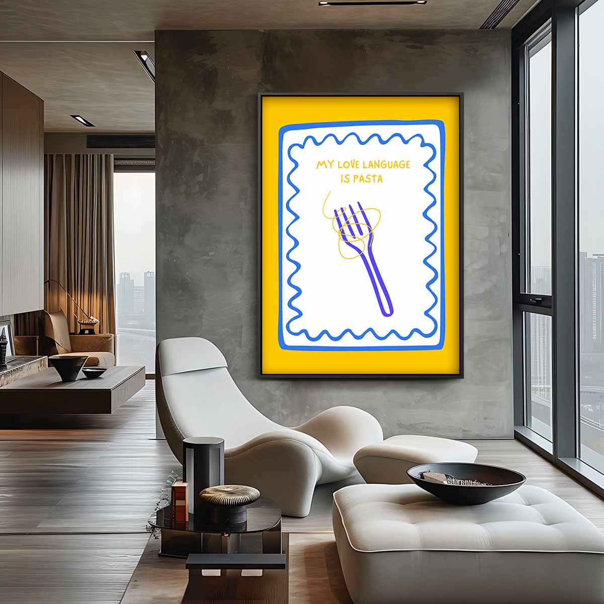 Pasta Liefdestaal Poster Kunstwerk-canvas-dibond-plexiglas-wanddecoratie-WallArtistic