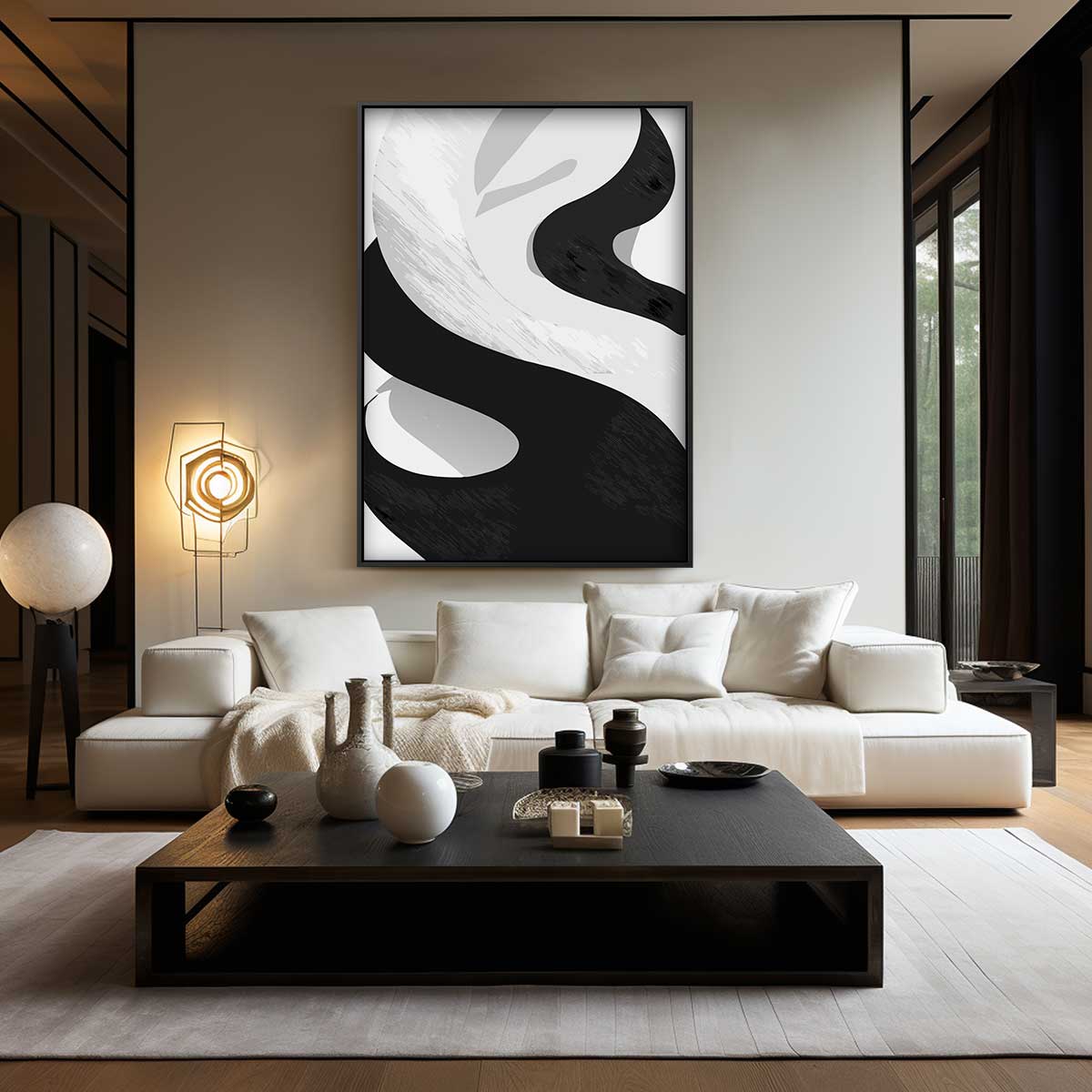 Abstracte Golfbeweging Kunstwerk-canvas-dibond-plexiglas-wanddecoratie-WallArtistic