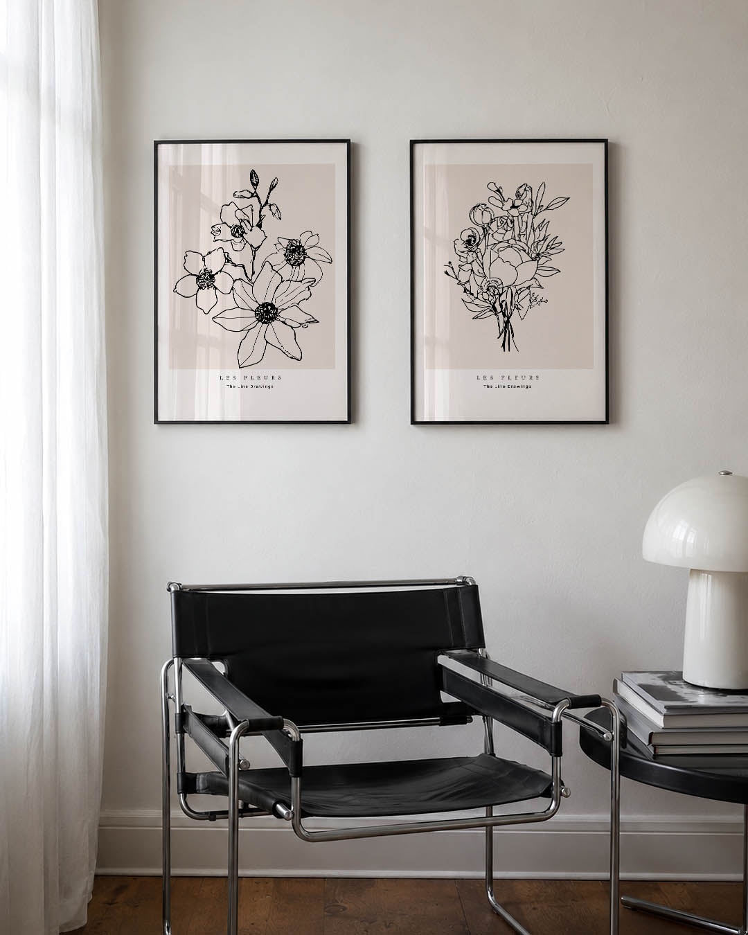 Bloemrijke lijnenspel Posterset