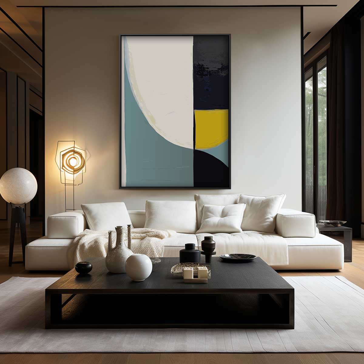 Moderne Geometrische Compositie Kunstwerk-canvas-dibond-plexiglas-wanddecoratie-WallArtistic