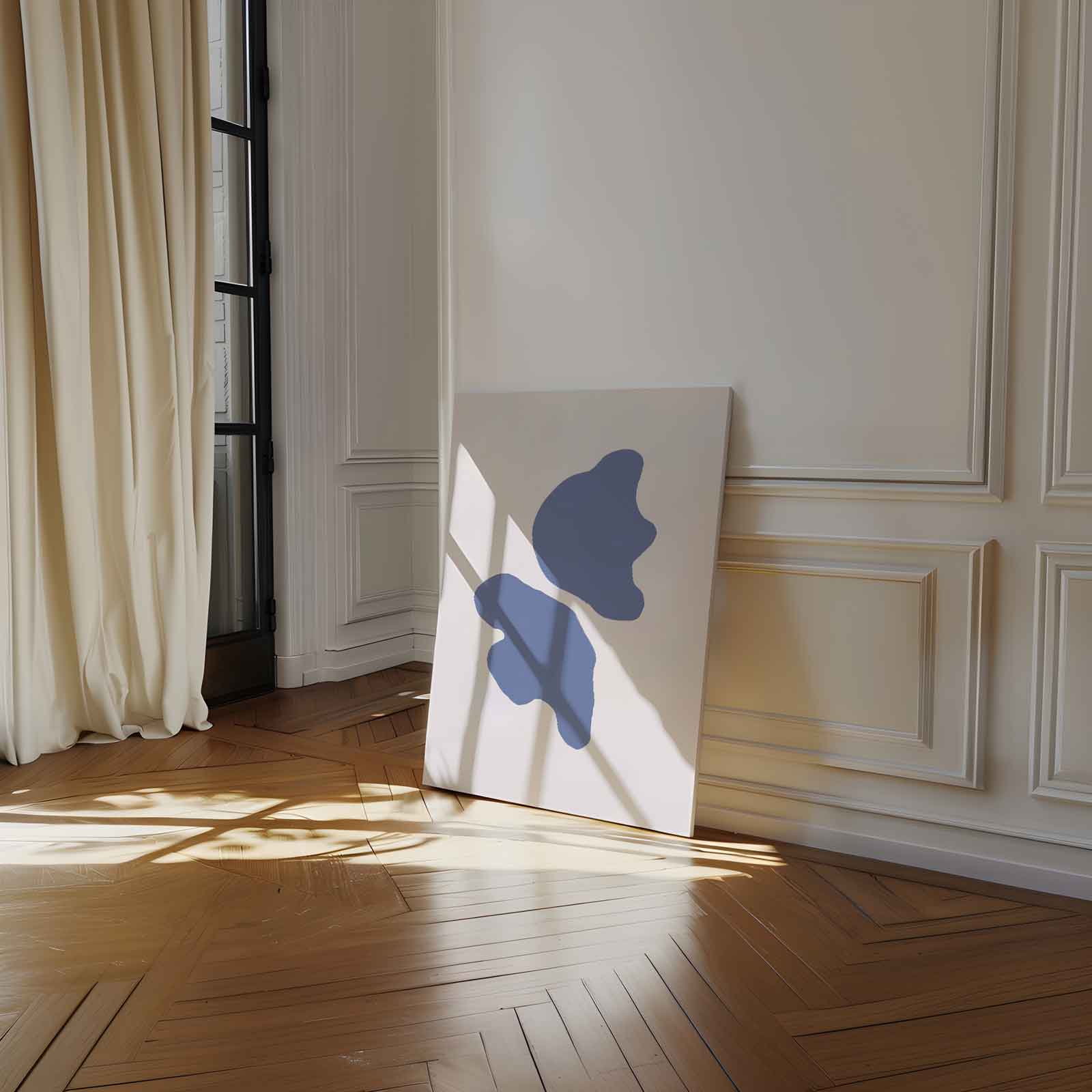 Blauwe Abstracte Vormen Kunstwerk-canvas-dibond-plexiglas-wanddecoratie-WallArtistic