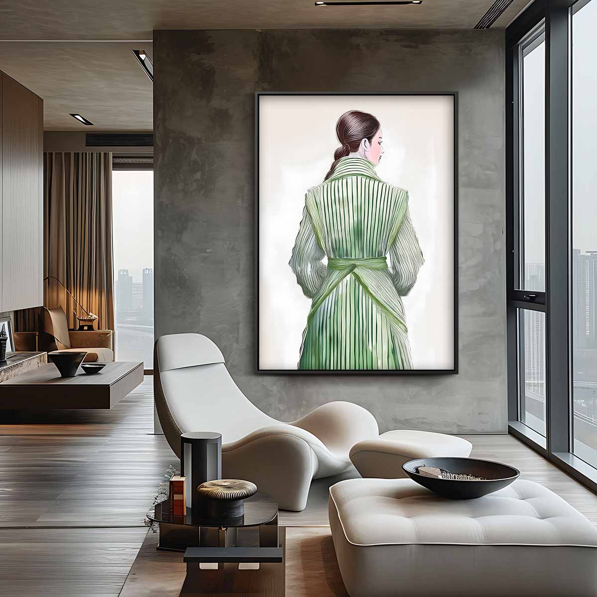 Elegant in Groen Kunstwerk-canvas-dibond-plexiglas-wanddecoratie-WallArtistic