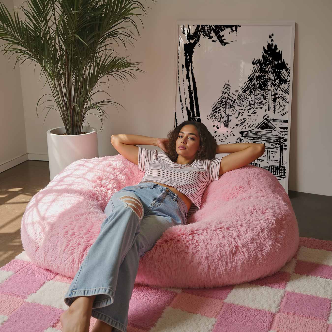 Zwarte Inkt Natuurprint Poster-WallArtistic