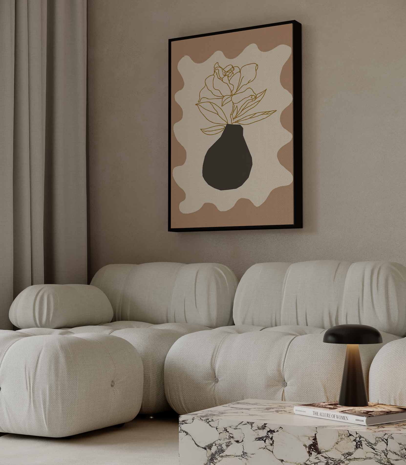Moderne Bloem Kunstwerk-canvas-dibond-plexiglas-wanddecoratie-WallArtistic