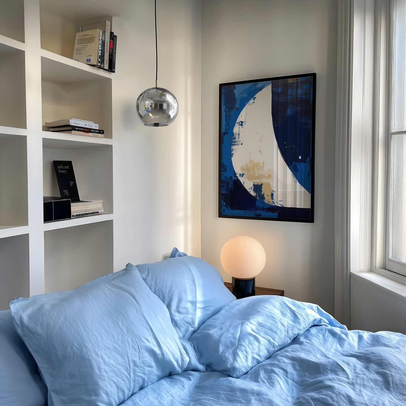 Blauwe Abstracte Vormen Poster-WallArtistic