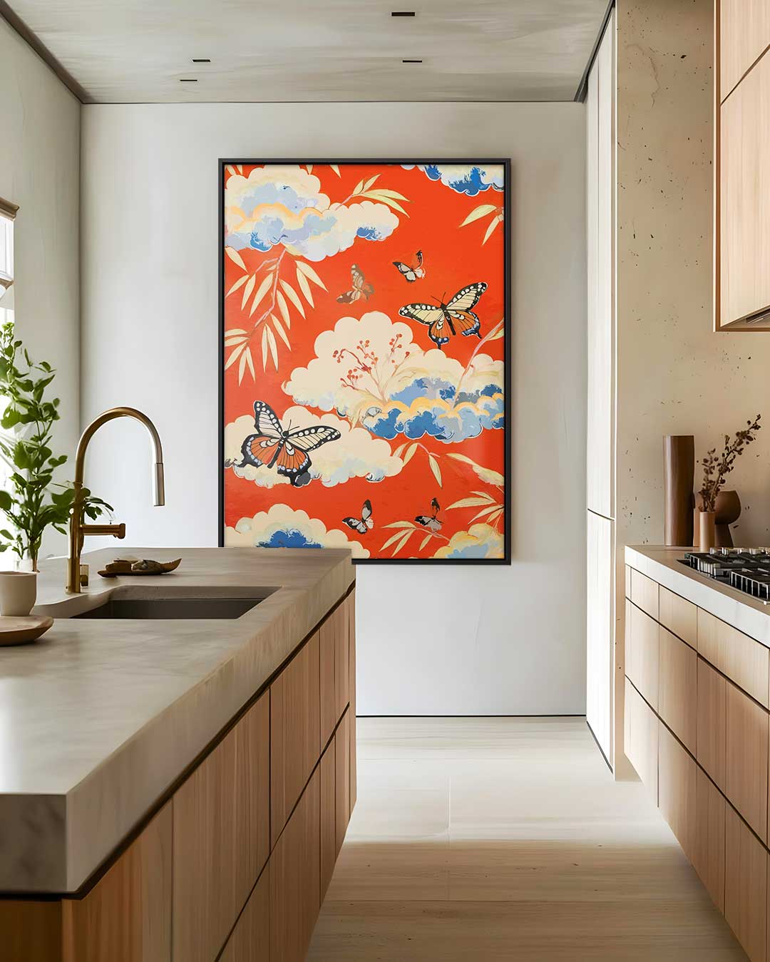 Vlinders in de Lucht Kunstwerk-canvas-dibond-plexiglas-wanddecoratie-WallArtistic