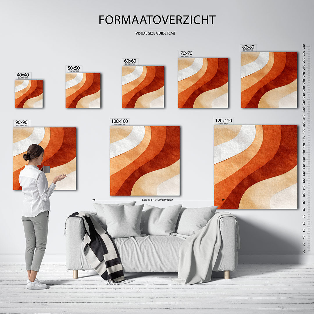 Golvende kleurencompositie Kunstwerk