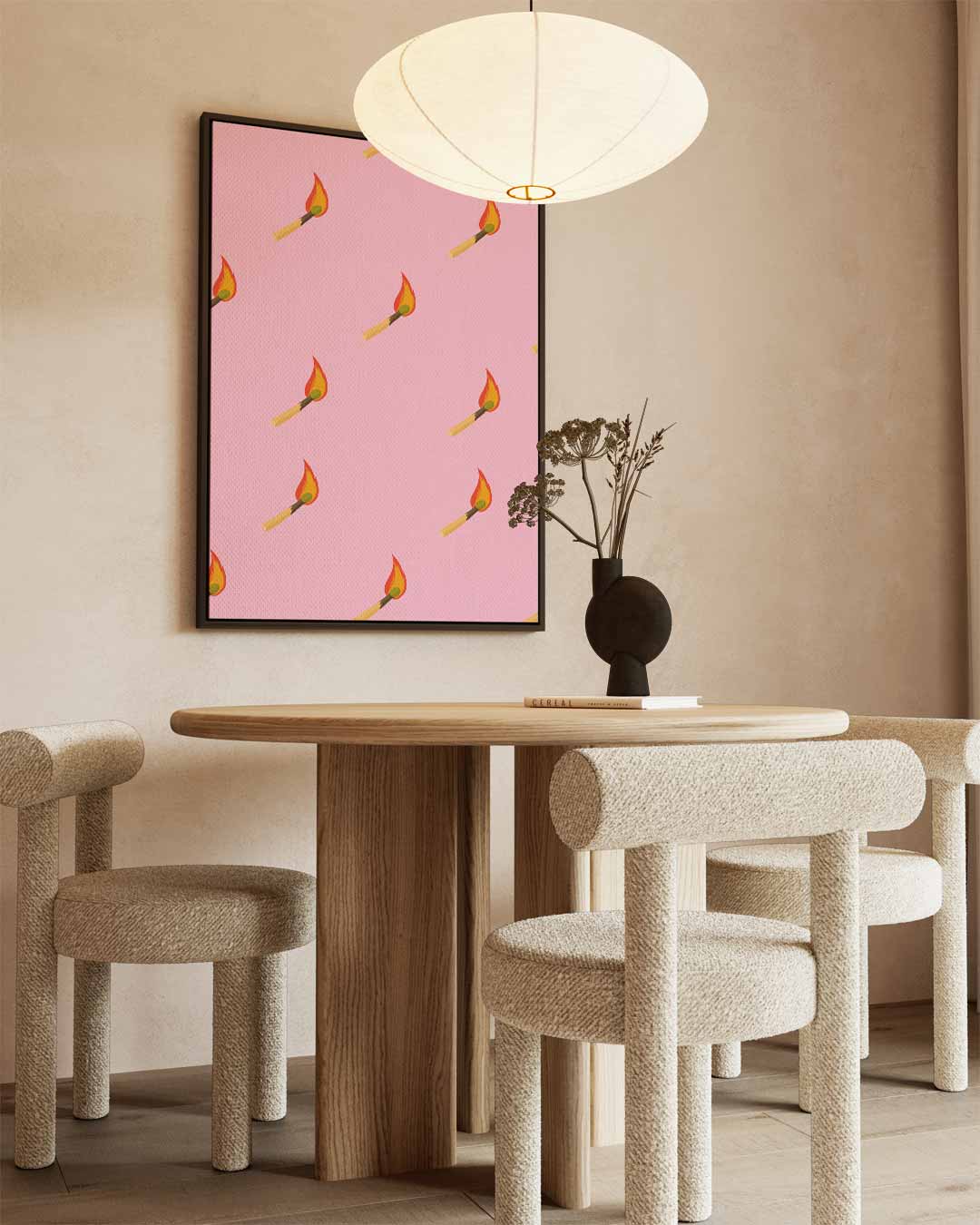 Vuur & Roze Kunstwerk-canvas-dibond-plexiglas-wanddecoratie-WallArtistic