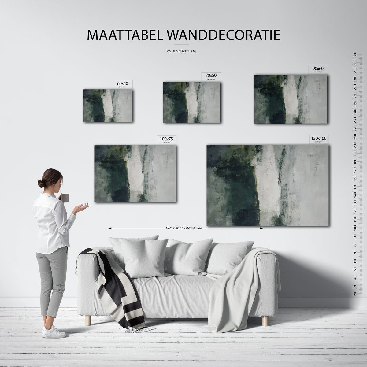 Gelaagde kleurencompositie Kunstwerk