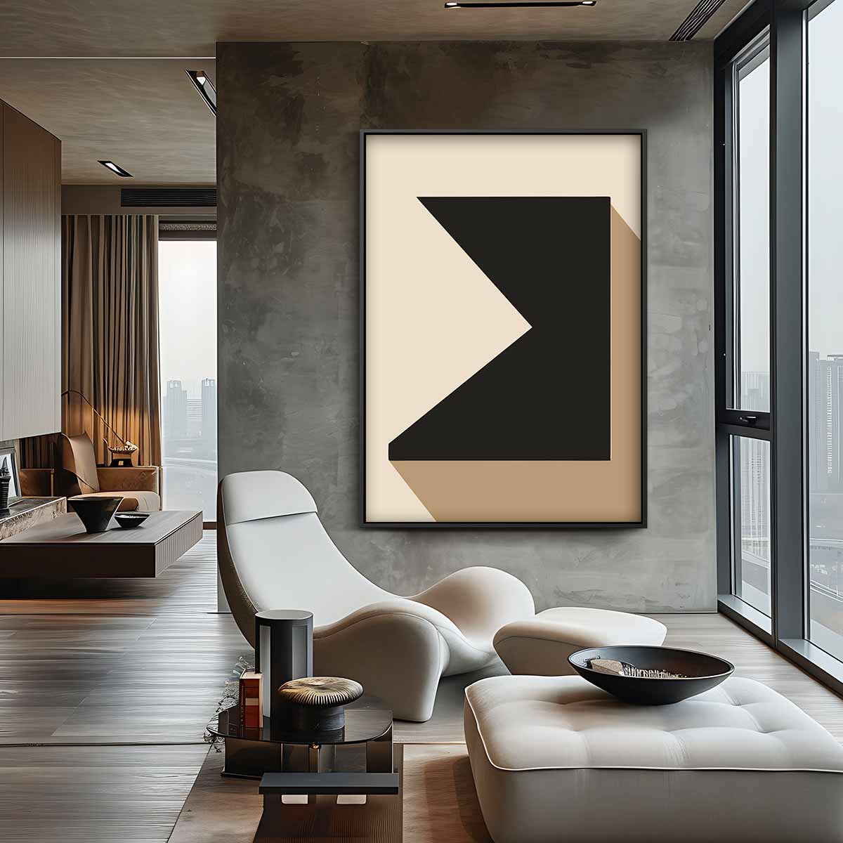 Geometrische Schaduw Kunstwerk-canvas-dibond-plexiglas-wanddecoratie-WallArtistic