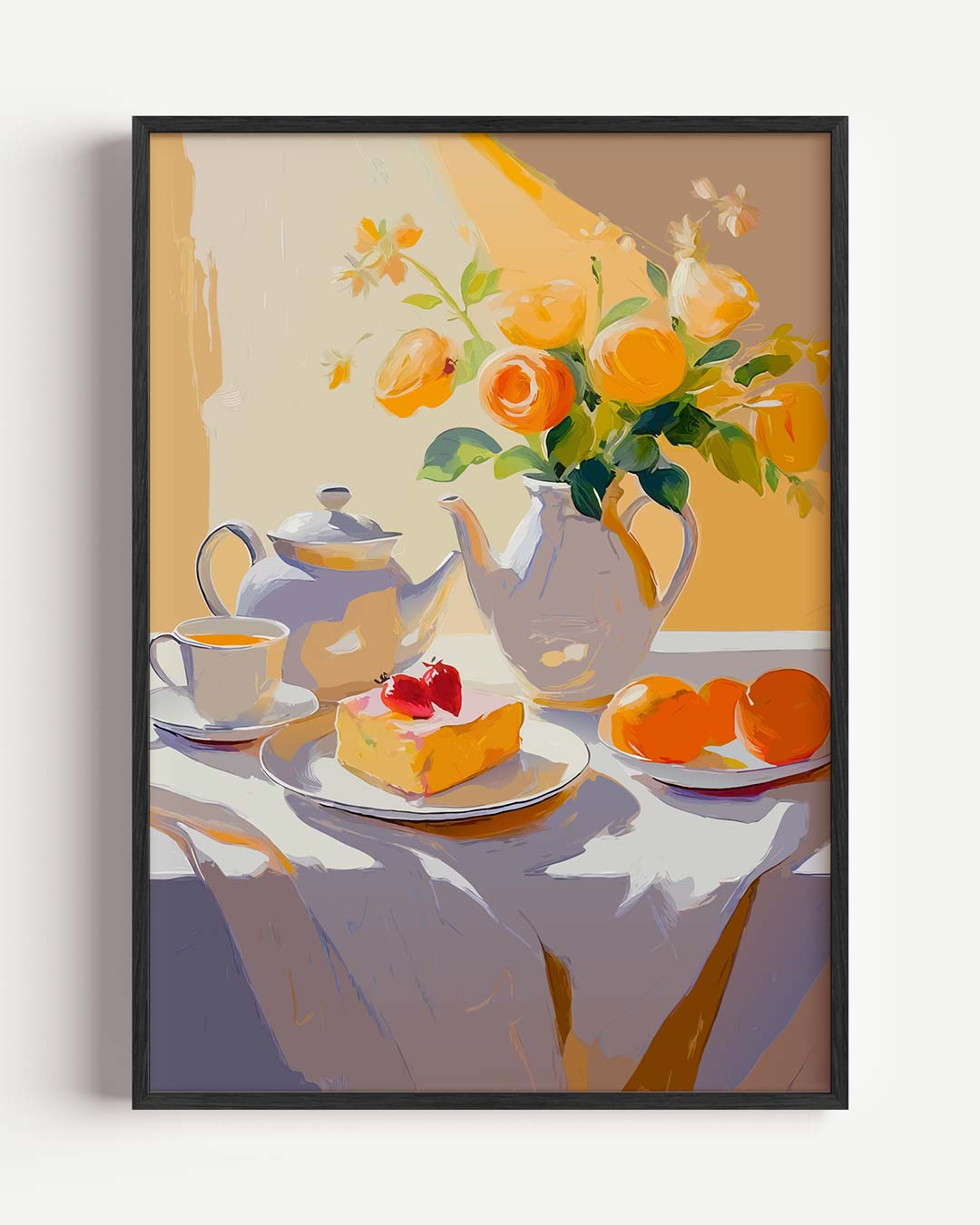 Zonnige Theetijd Stilleven Poster-WallArtistic