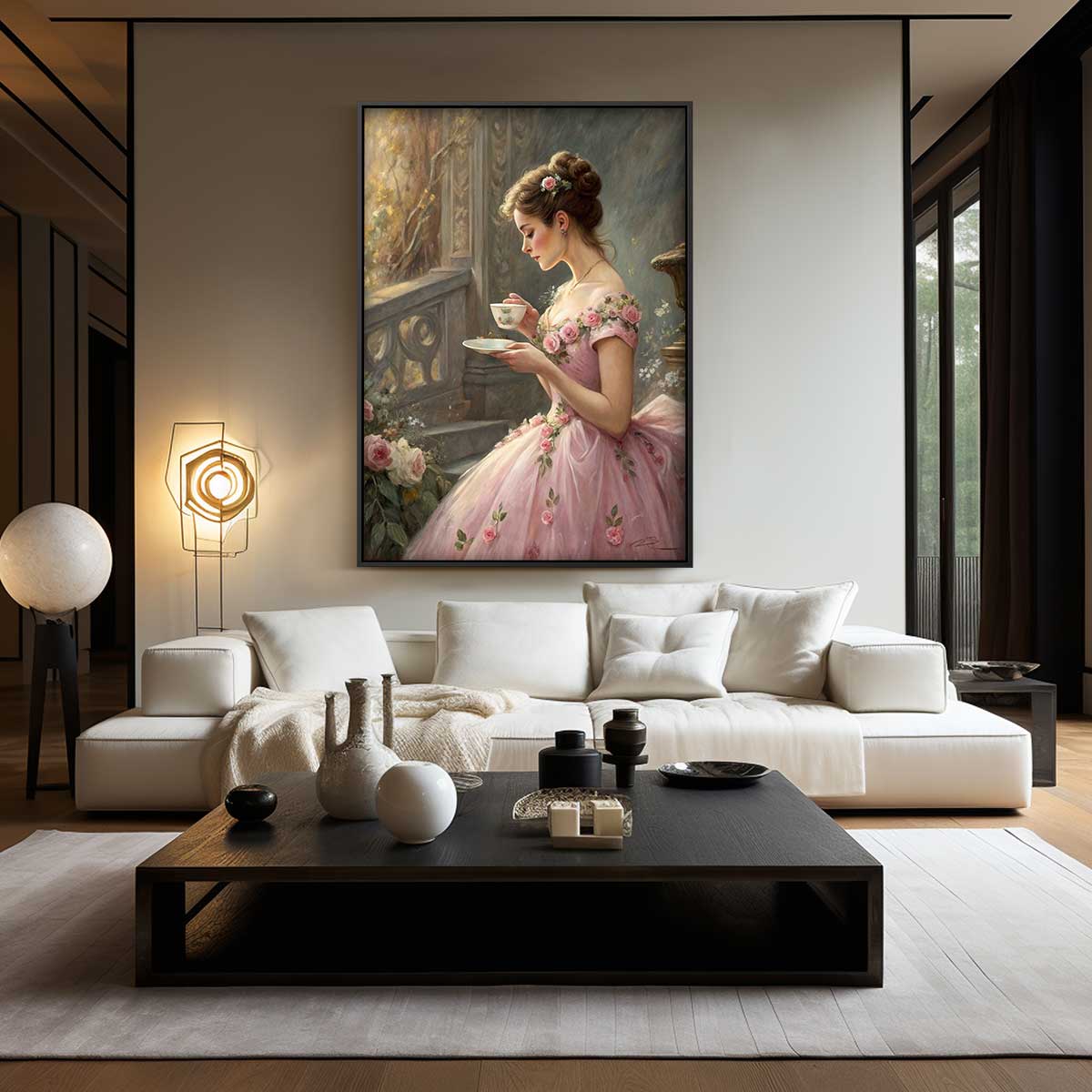 Dromerige Theetijd Kunstwerk-canvas-dibond-plexiglas-wanddecoratie-WallArtistic