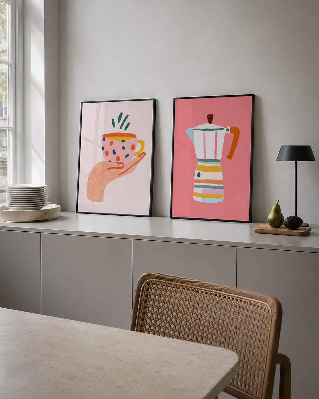 Vrolijke kleurvlakken Posterset