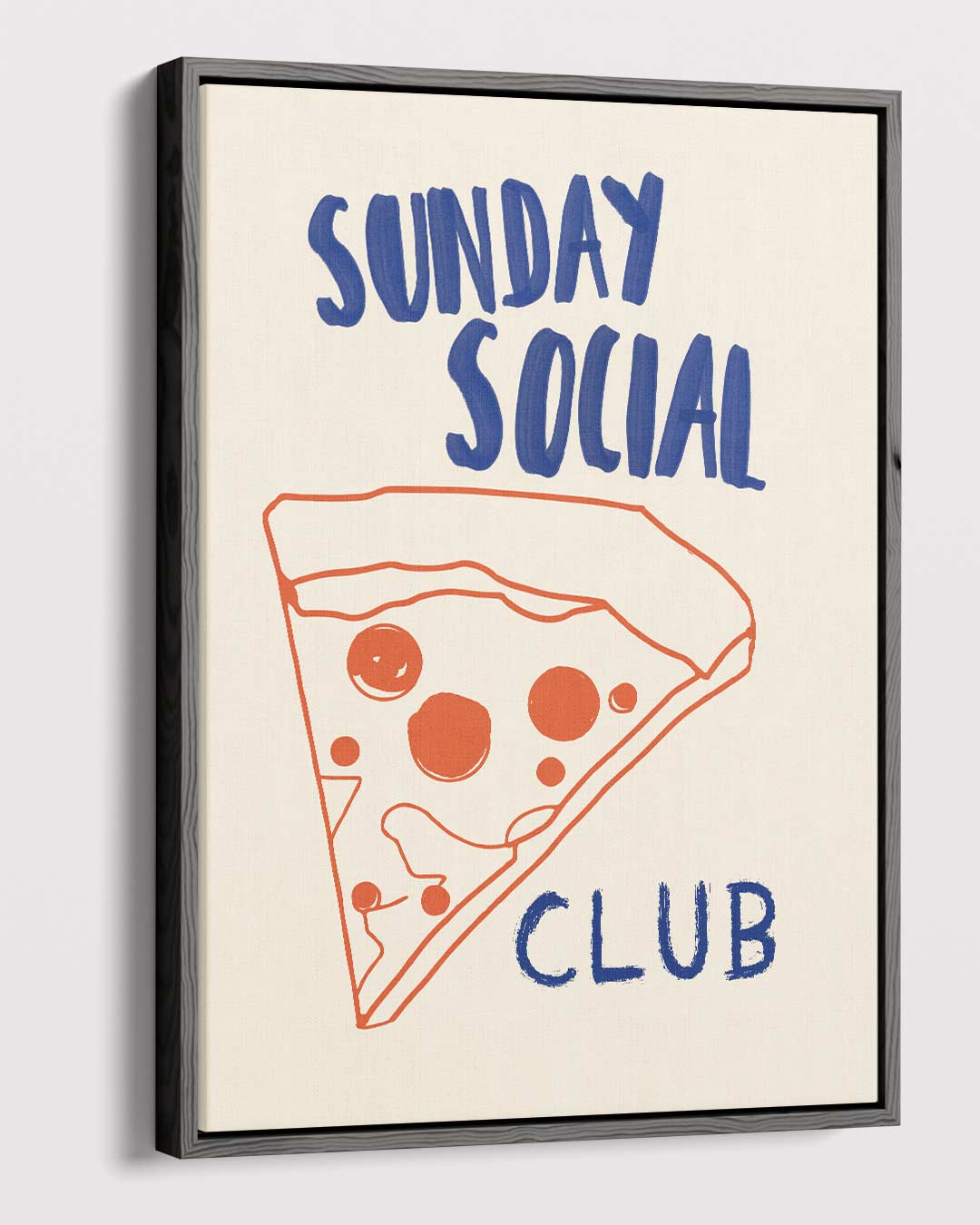 Pizza Party Illustratie Kunstwerk-canvas-dibond-plexiglas-wanddecoratie-WallArtistic