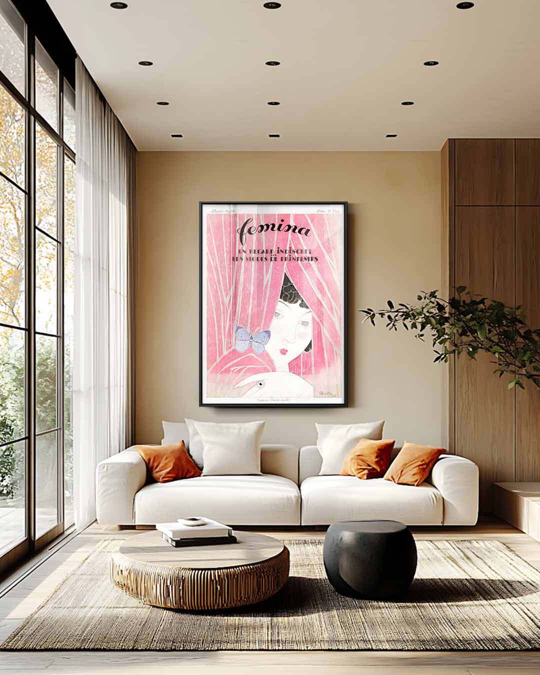 Vintage Femina Modeposter Kunstwerk-canvas-dibond-plexiglas-wanddecoratie-WallArtistic