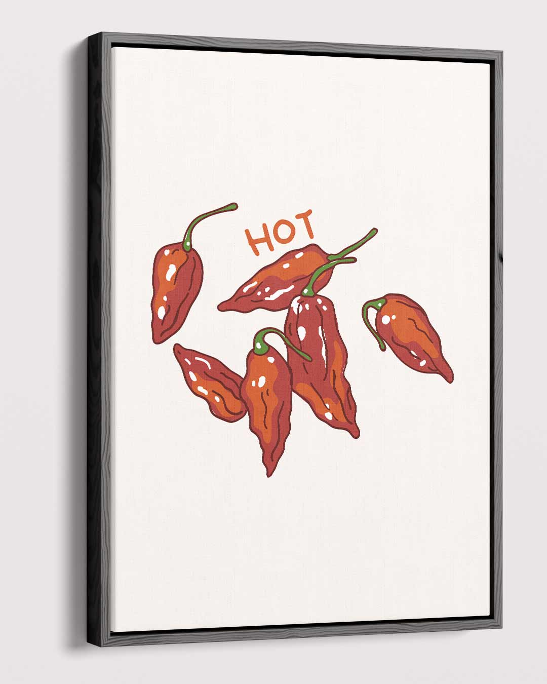 Pittige Paprika Illustratie Kunstwerk-canvas-dibond-plexiglas-wanddecoratie-WallArtistic