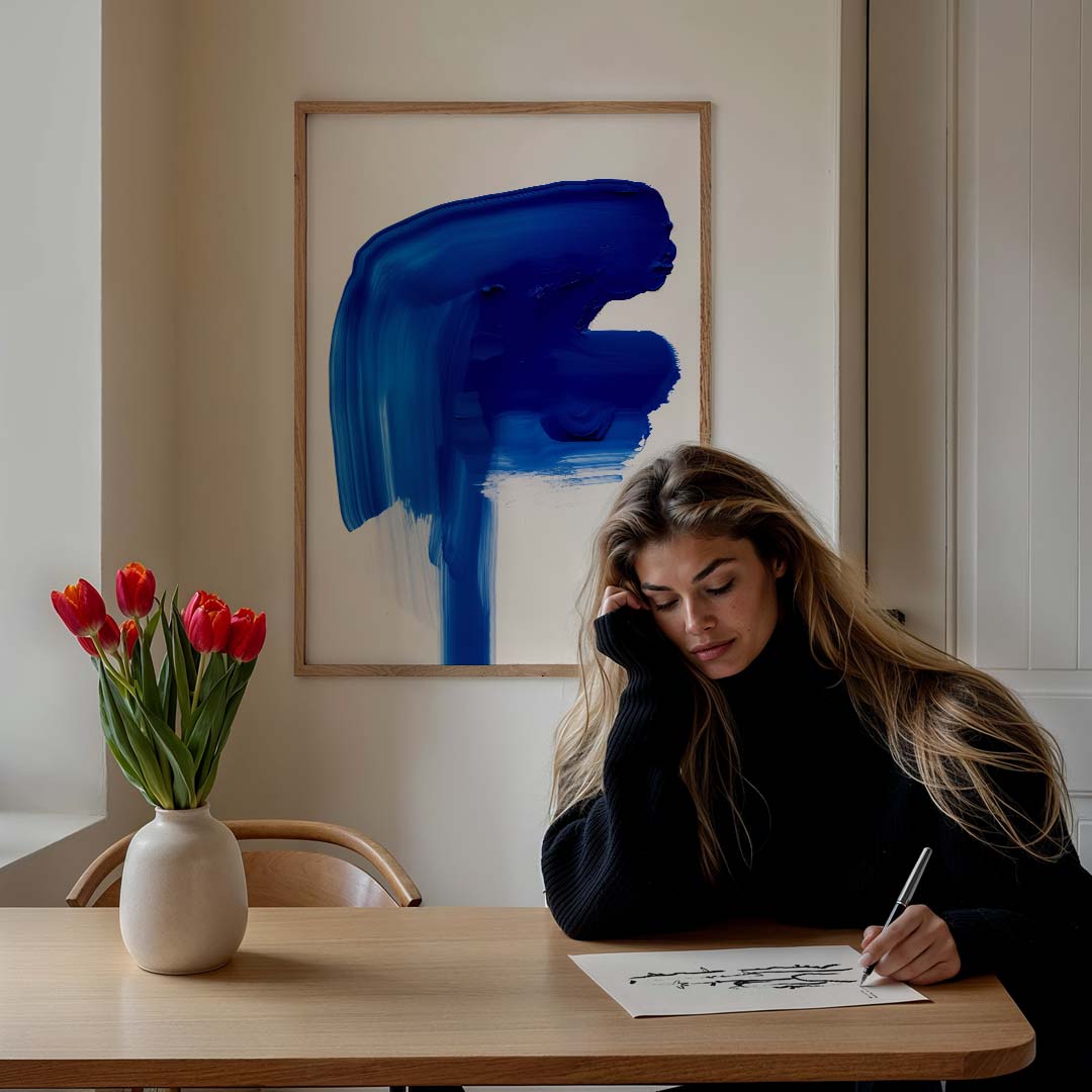 Artistieke Blauwe Abstractie Poster-WallArtistic