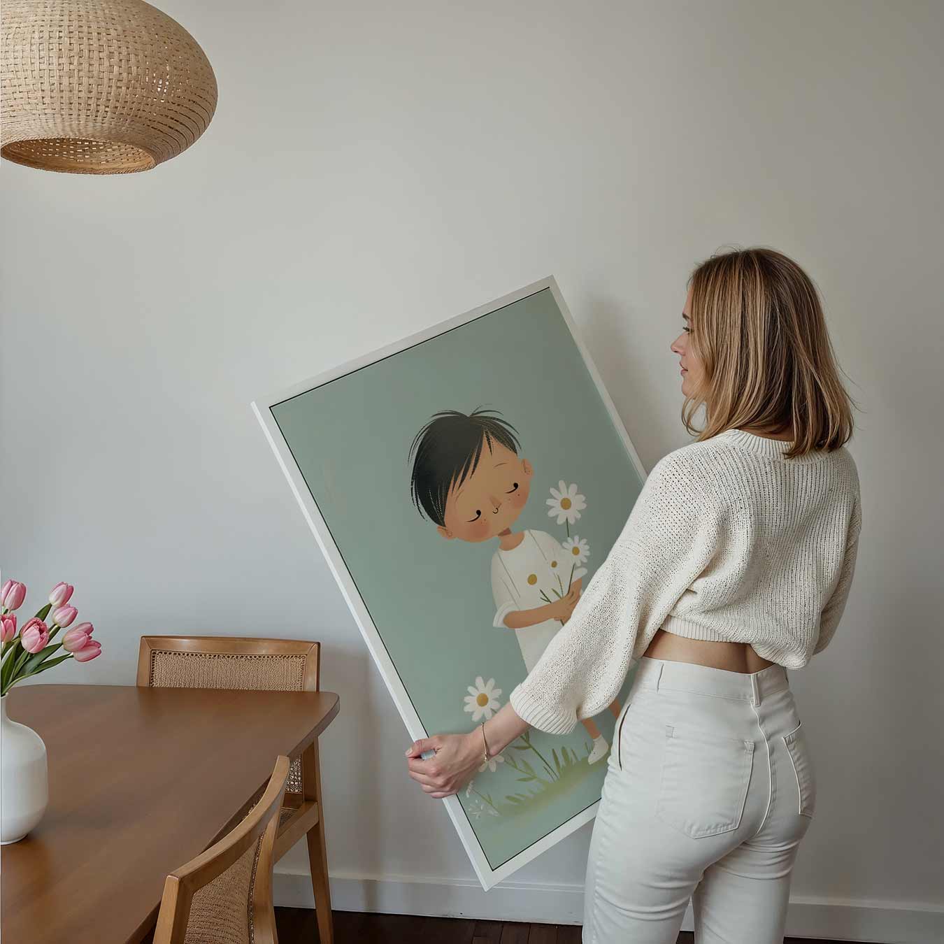 Dromerige Bloemenillustratie Kinderkamer Poster-WallArtistic