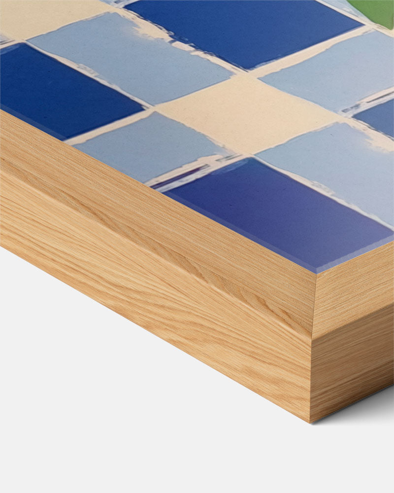 Zonnige Citroenen op Blauw Poster-WallArtistic