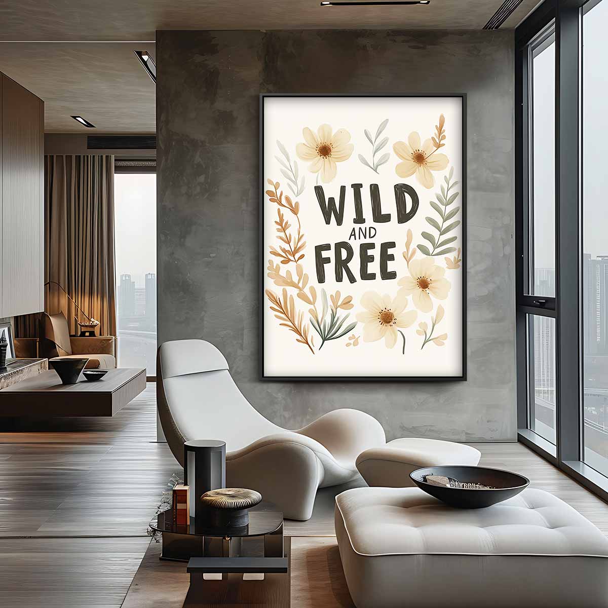 Wild and Free Bloemenprint Kunstwerk-canvas-dibond-plexiglas-wanddecoratie-WallArtistic