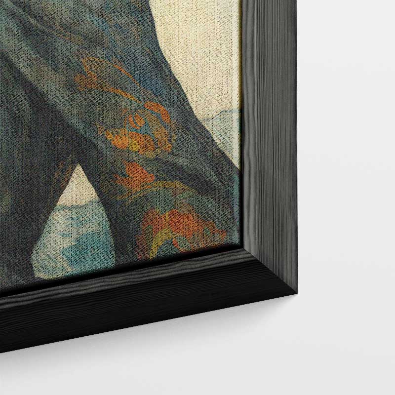Dromerige dame aan zee Kunstwerk-canvas-dibond-plexiglas-wanddecoratie-WallArtistic