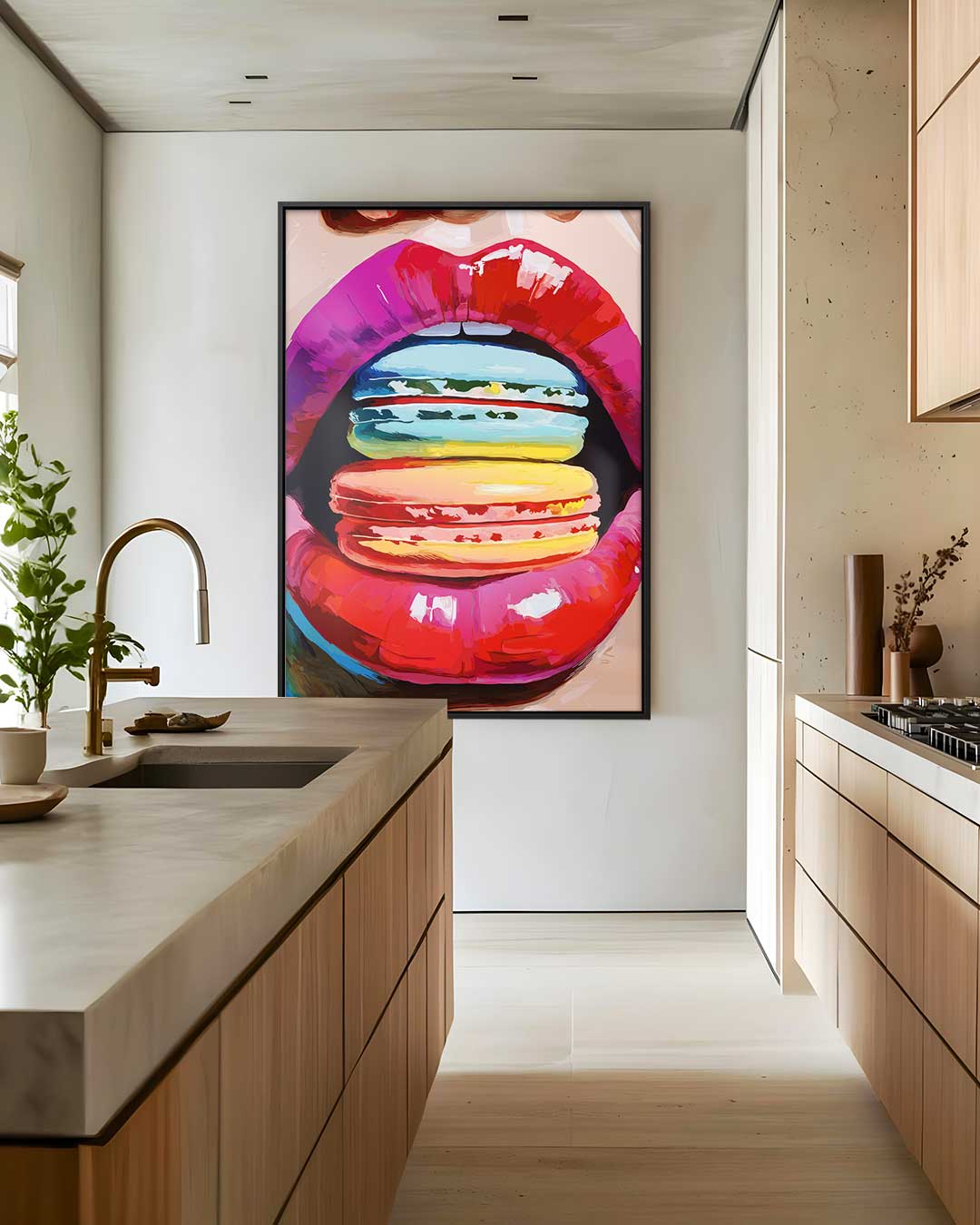 Kleurrijke Macaron Verleiding Kunstwerk-canvas-dibond-plexiglas-wanddecoratie-WallArtistic
