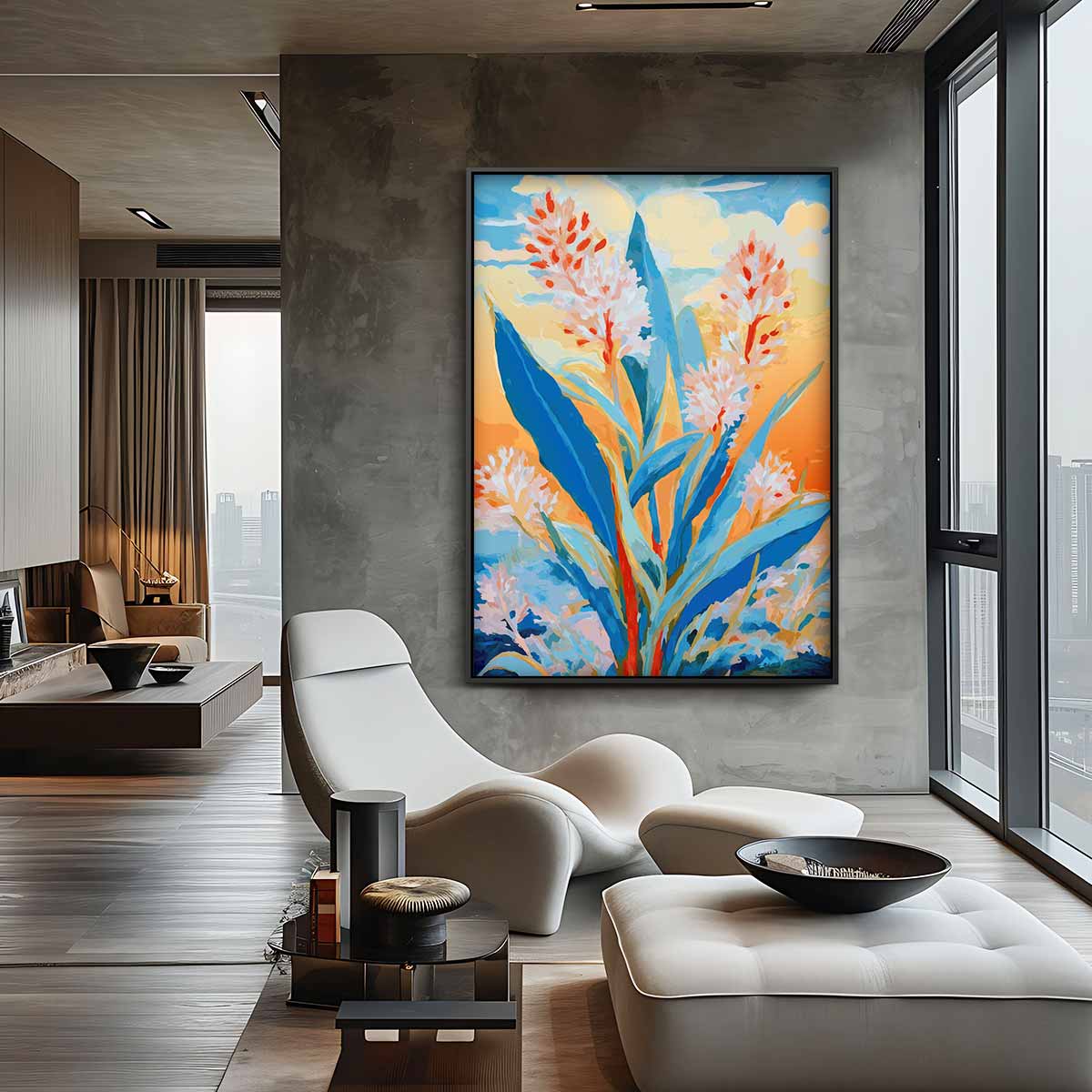 Kleurrijke Bloemenpracht Kunstwerk-canvas-dibond-plexiglas-wanddecoratie-WallArtistic
