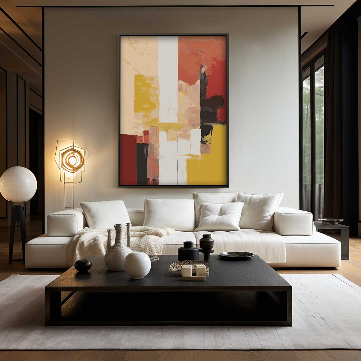 Kleurrijke Abstractie Kunstwerk-canvas-dibond-plexiglas-wanddecoratie-WallArtistic