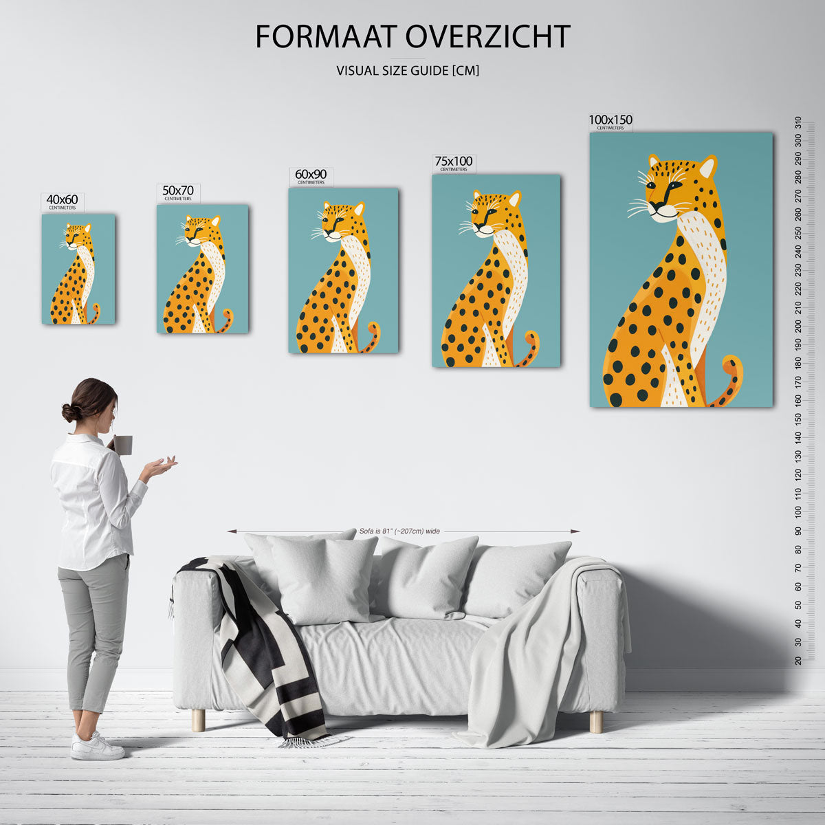 Gestileerde luipaard illustratie Kunstwerk