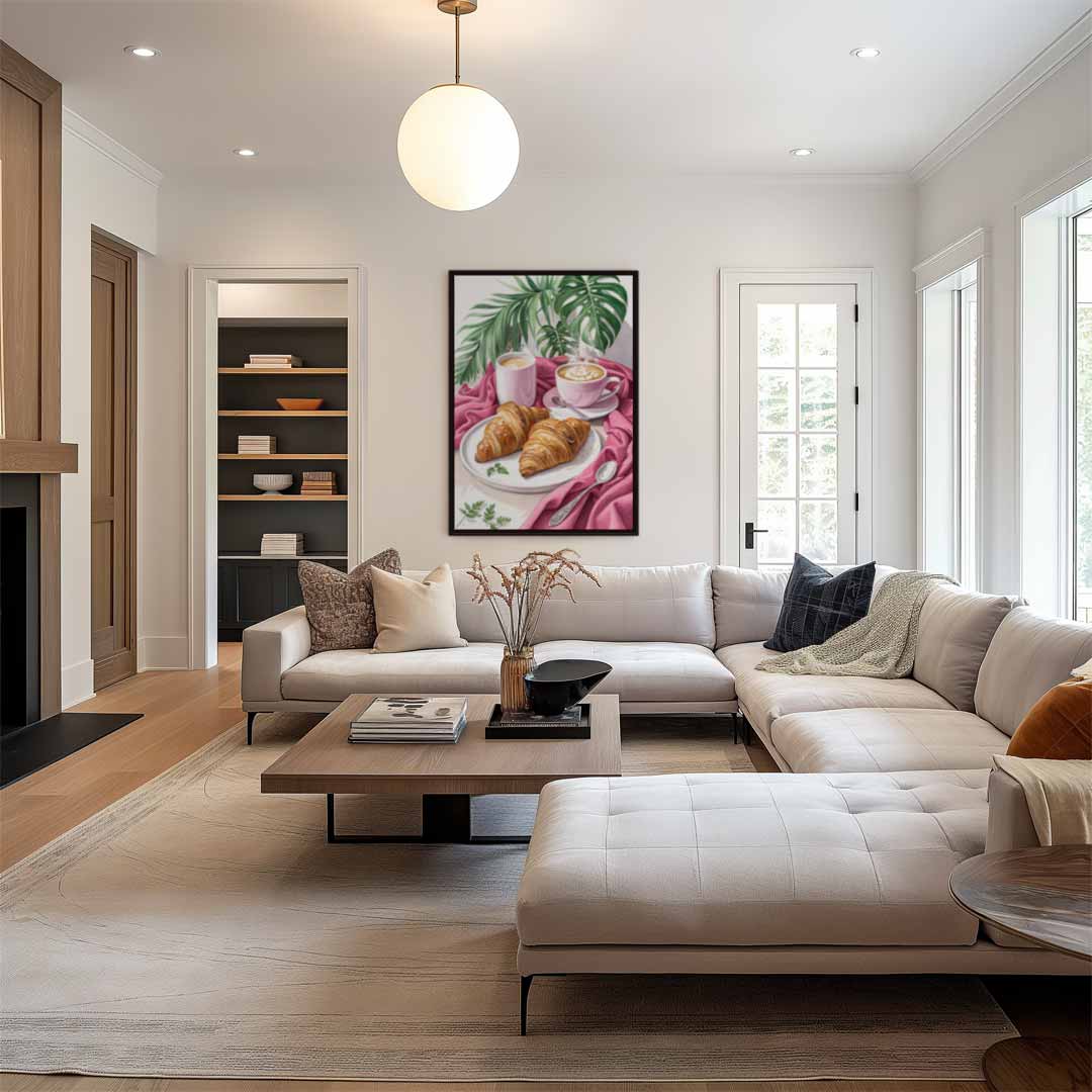 Ontbijtgenot in Stilleven Kunstwerk-canvas-dibond-plexiglas-wanddecoratie-WallArtistic