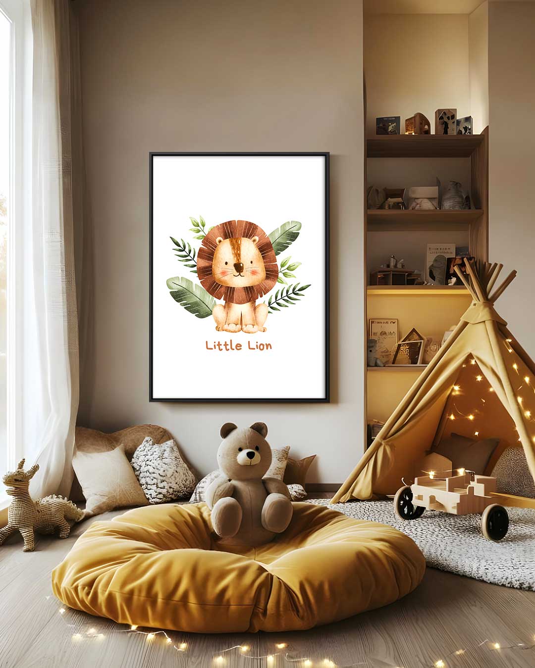 Schattig Leeuwtje in de Jungle Kunstwerk-canvas-dibond-plexiglas-wanddecoratie-WallArtistic