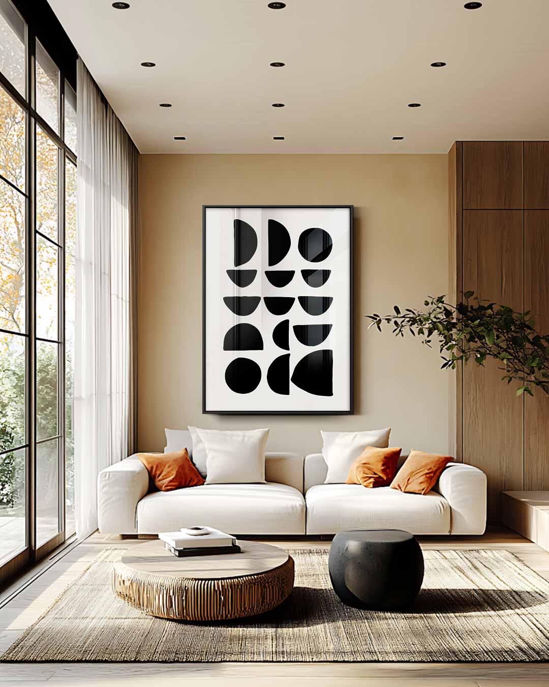 Abstracte Geometrische Compositie Kunstwerk-canvas-dibond-plexiglas-wanddecoratie-WallArtistic