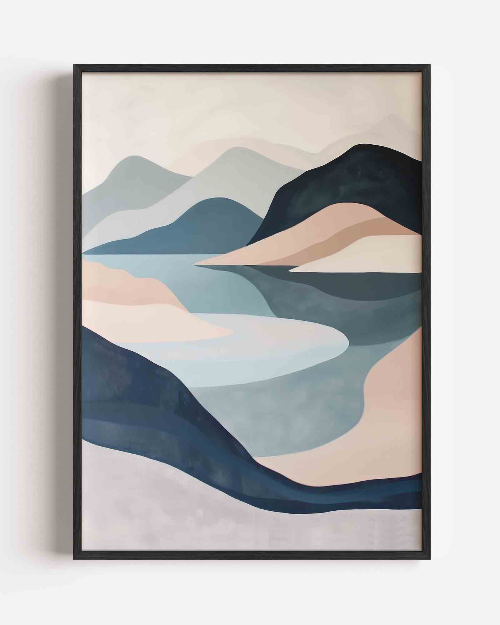 Landschap met bergen Poster